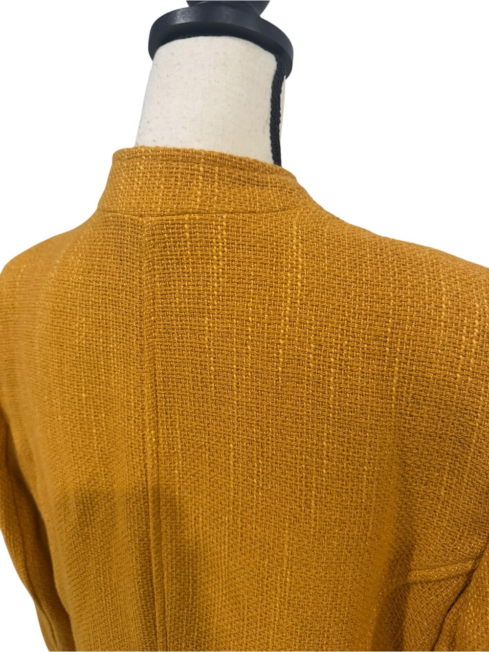 Chico’s Mustard Yellow Tailored Button Front Coat - Picture 7 of 16